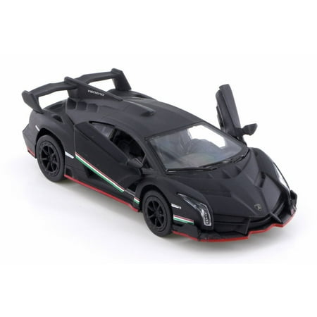 Lamborghini Veneo, Matte Black - Kinsmart 5367D - 1/36 Scale Diecast Model Toy Car (Brand New but NO BOX)