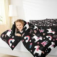 thumbnail image 4 of Castle Fairy Kids Cute Animal Unicorn 2Pcs Bedding Comforter Set,Rainbow Castle Twin Comforter Sets,Dreamy Princess Flower Breathable Bedding Set,Microfiber Bedroom Decor, 4 of 8