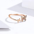 thumbnail image 4 of Anillos abiertos de mariposa de plata para mujeres y niñas, piedra natal ajustable, declaración de animales delicados, promesa de compromiso, anillo de boda, eternidad, joyería delicada, regalos de fiesta de Navidad brillar Electrónica, 4 of 5