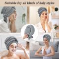 thumbnail image 5 of Skycase Large Hair Towel,Microfiber Hair Drying Towel Wrap for Women,Absorbent Microfiber Hair Towel with Elastic Strap,40*23 inch,Grey, 5 of 7