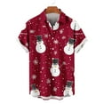 thumbnail image 5 of Mens Christmas Hawaiian Shirts Party Short Sleeve Button Down Shirt Turndown Collar Blouse, 5 of 5