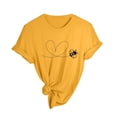 thumbnail image 5 of 2025 T-Shirts à Col Montant Printemps Été pour Femmes Imprimé Manches Courtes Ensemble T-Shirt Col Rond pour Femmes, 5 of 5