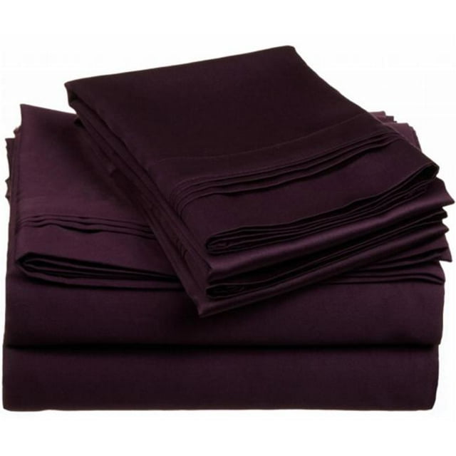 Egyptian Cotton 650 Thread Count Solid Sheet Set Split King-Plum