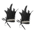 thumbnail image 1 of Muñequeras de Felpa Macarena con Plumas Sintéticas Steampunk y Calentadores de Brazos Puños de muñeca, 1 of 8
