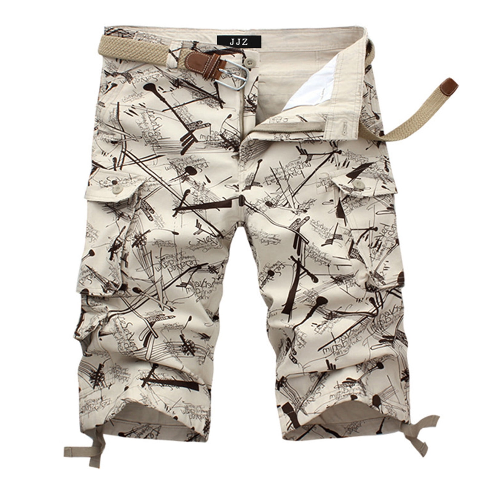 Mens Cargo Shorts Cool Summer Hot Leisure Multi-Pocket Spring Pants 