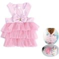 thumbnail image 2 of Dog Tutu Dresses Puppy Bow Knot Dress Pet Princess Dresses Striped Mesh Puppy Dog Dresses for Small Medium Cat Puppy Doggie Thanksgiving Christmas Clothes, 2 of 8