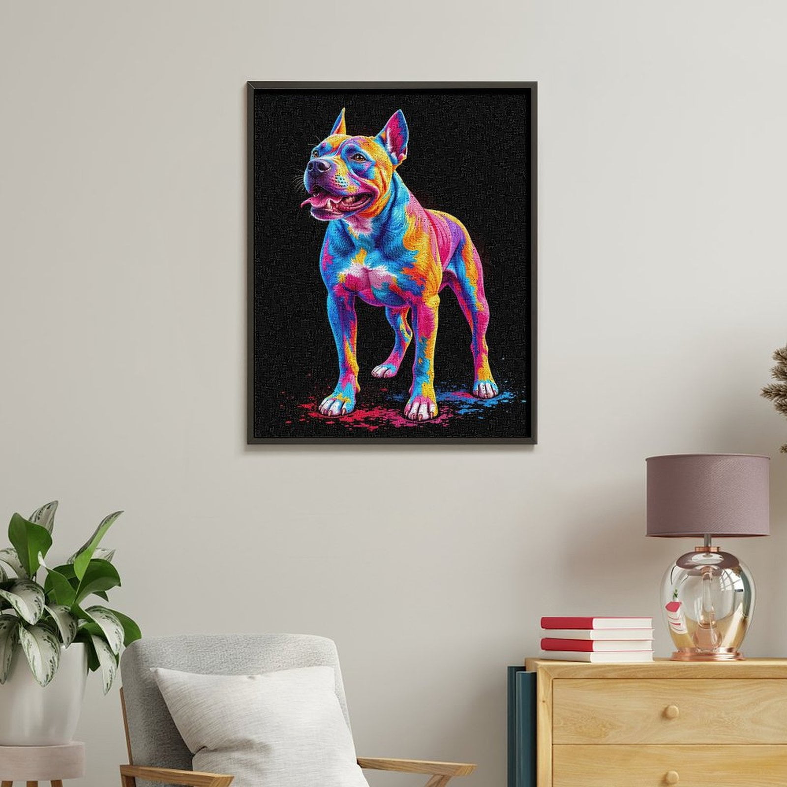 Paint By Numbers Kit for Adults Beginner - DIY Colorful Dog Vibrant Art Design Canvas Painting Kits for Adults, Frameless Paint By Number for Adults for Home Wall Decor 16x20 Inch