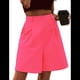 thumbnail image 1 of Pantalones Cortos de Verano para Mujer, con Cintura Elástica, Pierna y Hasta la Rodilla, con Bolsillos, Color Rojo Rosa M, 1 of 4