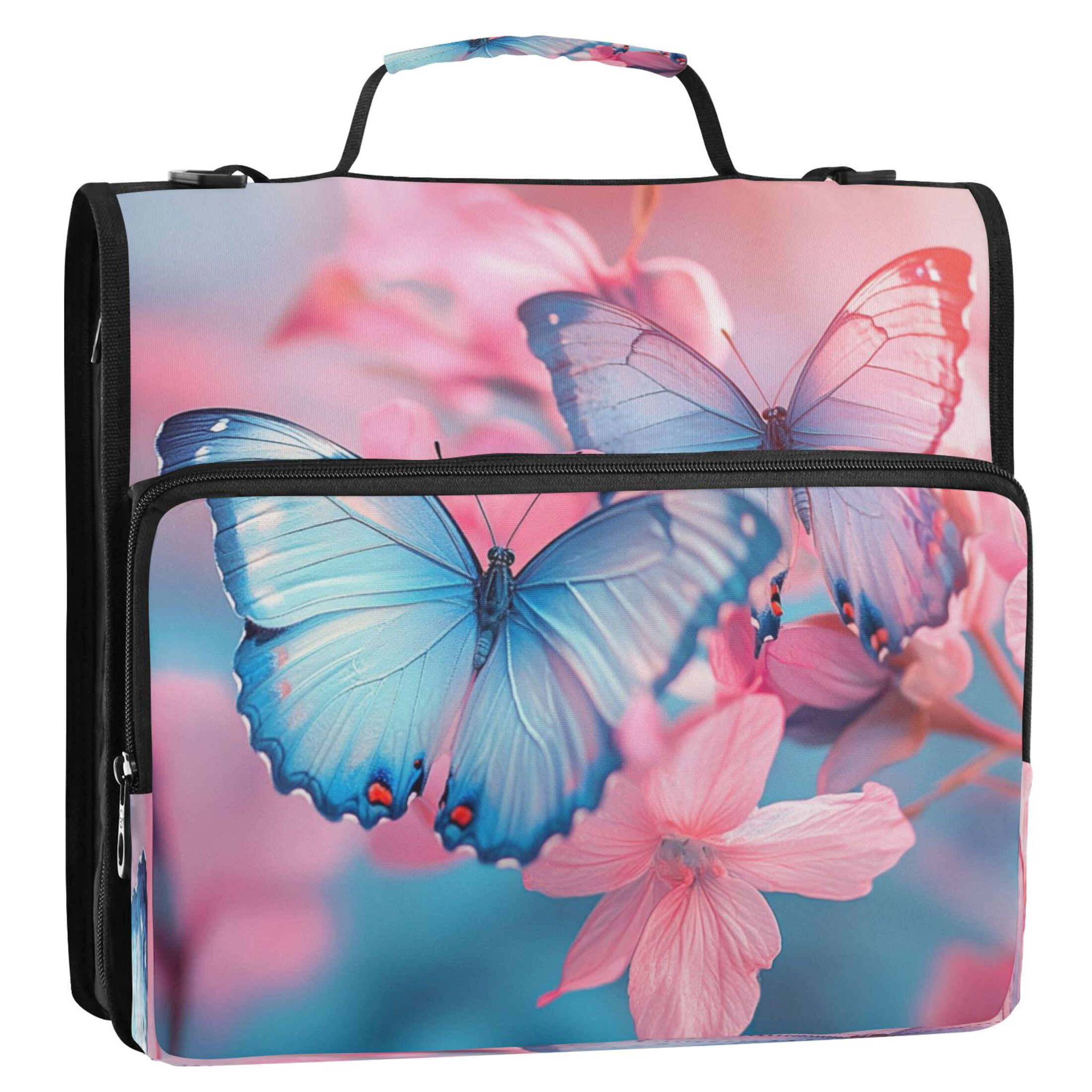 YAZAOO Zipper Binder trapper keeper Documents Organized Design Azure Elegance Printed