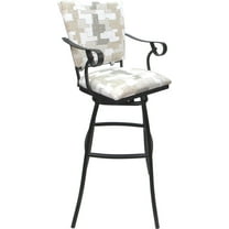 Aluminum Outdoor Indoor Bar Stool 30" Seat-Jenna PBArms-Craft White Fabric -Gray