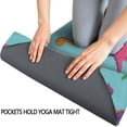 thumbnail image 3 of Light Blue Dinosaur Palm Pattern Hot Yoga Mat Towel Non Slip for Hot Yoga - Quick-Drying Yoga Mat Cover with 4 Corner Pockets with Travel Bag - Hot Yoga Towel Non Slip 70"x26", 3 of 6