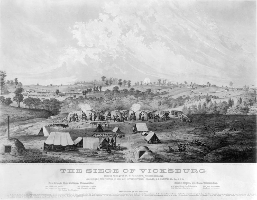 Civil War: Vicksburg, 1863. /Nthe Siege Of Vicksburg, 1863. Lithograph ...