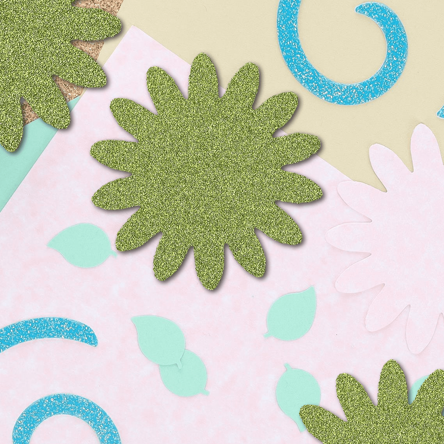 PA Paper Accents Glitter Cardstock 12? x 12? Olive Green, 85lb colored cardstock paper for card making, scrapbooking, printing, quilling and crafts, 15 piece pack