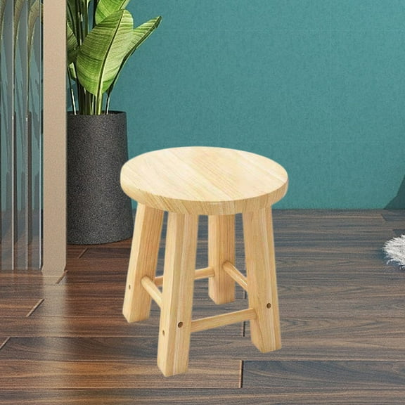 Solid Wood Stool - Small Square Stool for Home, Waterproof Wooden Stool for Kitchen, Entryway & Laundry, Extra Seating, Shoe Changing Stool, Durable & Stable, 4 Color Options