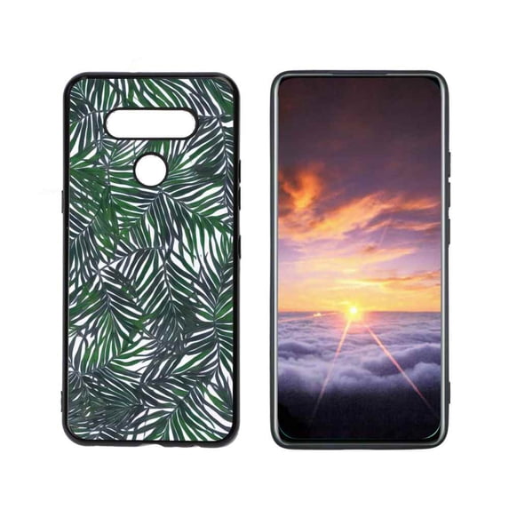 Compatible with LG Q51 Phone Case, Leaves111-55 Case Men Women, Flexible Silicone Shockproof Case for LG Q51