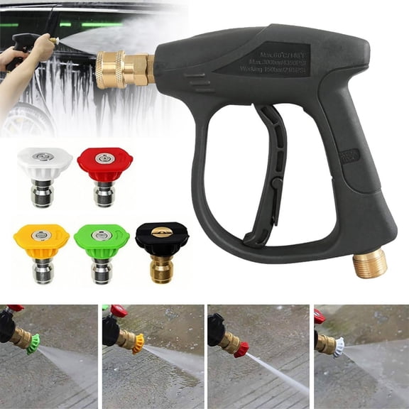 1/4" High Pressure Washer Gun 4000 PSI Car Wash Foam Spray Short Wand Nozzle Tip