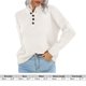 thumbnail image 2 of Suéter casual de mujer con medio botón y cuello en V Jersey de punto de color sólido Abanopi Azul, 2 of 7