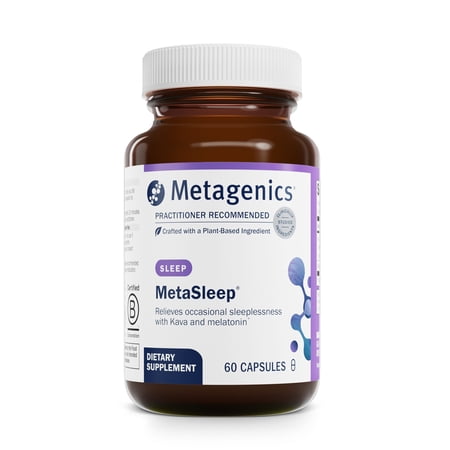 Metagenics MetaSleep - Dual-Phase Melatonin Sleep Supplement - With Kava Root for Relaxation & Calmness - Sustained-Release Formula to Support Restful Sleep - Non-GMO, Gluten-Free - 60 Capsules