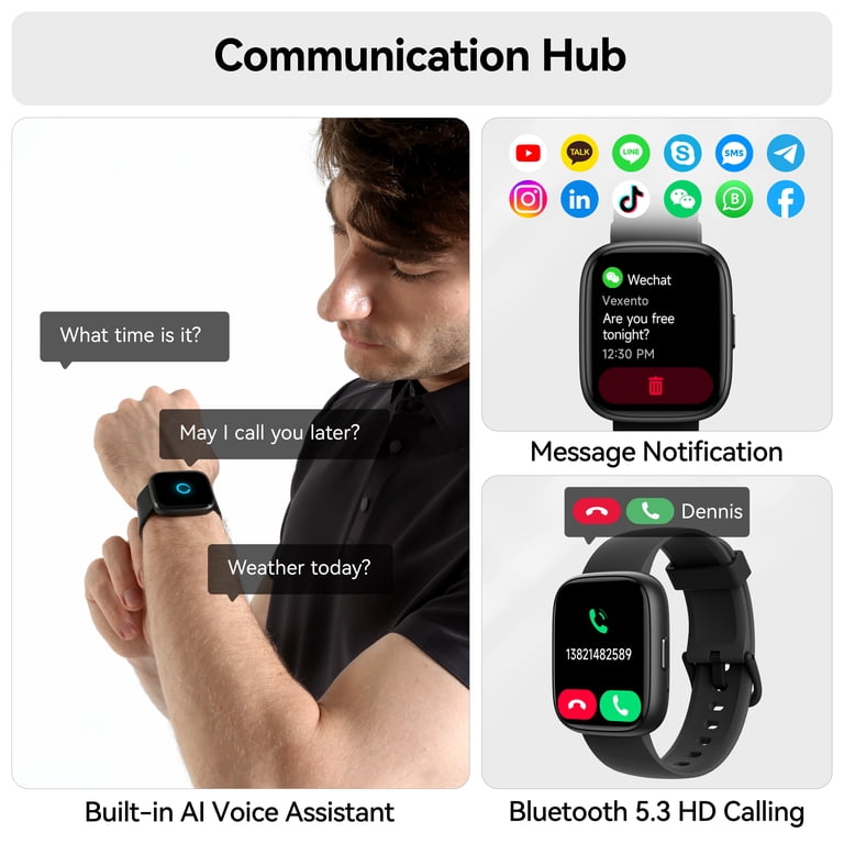 Smart Watch Fits for Android and IPhone, Smartwatch for Women Men