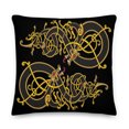 thumbnail image 3 of Premium Black Pillow - Viking Dragon Tangled in Celtic Knots, 3 of 3