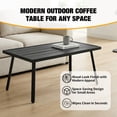 thumbnail image 5 of EAGLE PEAK Metal Patio Coffee Table, Rectangle Accent Table, Weather-Resistant Modern Outdoor Furniture, Black, 5 of 9
