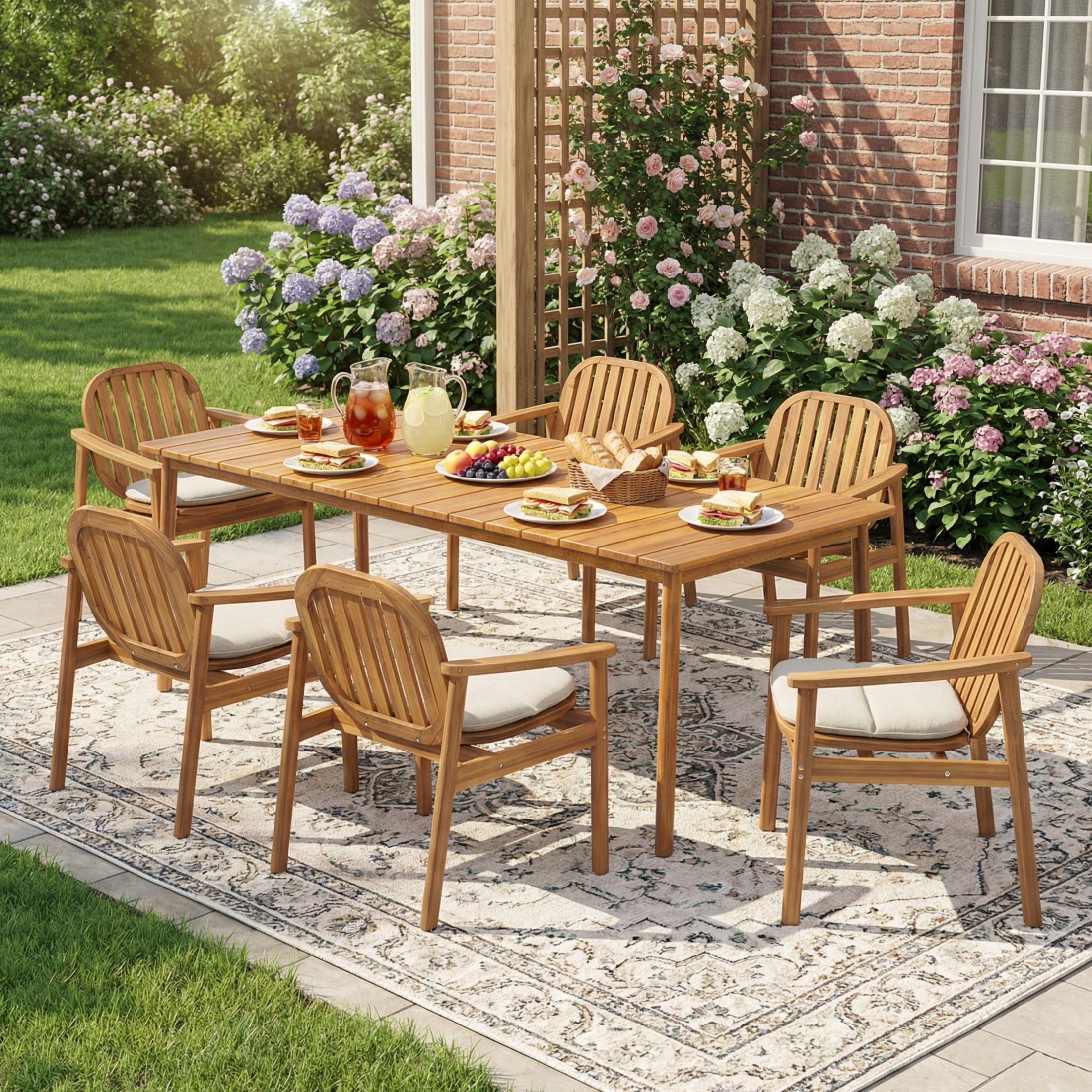 Christopher Knight Home 5-Piece Modern Wooden Outdoor Dining Set
