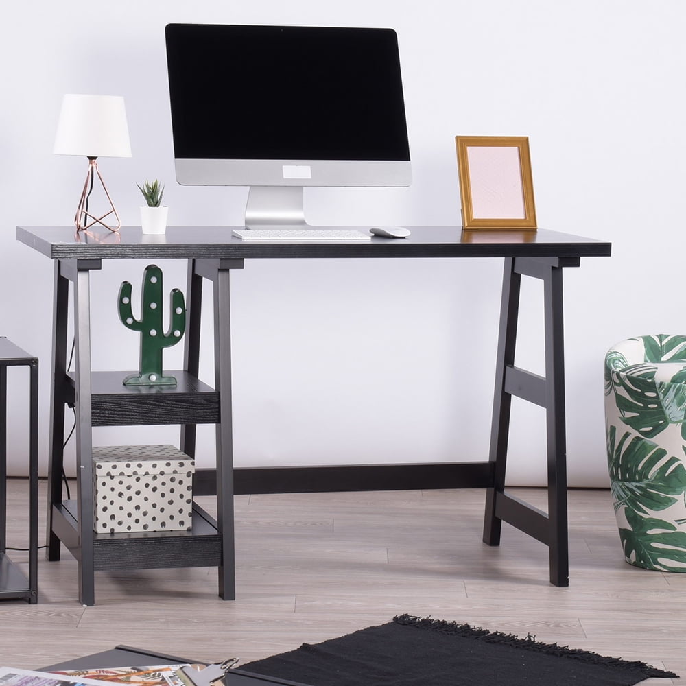 Oxkers Computer Desk, Small Writing Desk with Credenza