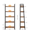 thumbnail image 6 of Industrial Bookshelf 5-Tier, Bookcase Ladder Shelf, Storage Shelves Rack Shelf Unit, Accent Furniture Metal Frame, Home Office Furniture for Bathroom, Living Room, 6 of 7