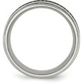 thumbnail image 3 of Chisel Stainless Steel Polished 1/2 Carat Black Diamond 10.2mm Ridged Edge Band - Ring Size 7.5 Natural Diamonds, 3 of 8