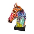 thumbnail image 1 of Busto de estatua de cabeza de caballo, figura de escritorio, adorno Fengshui, centro de mesa, animal Estilo A, 1 of 9