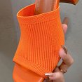 thumbnail image 4 of Sandalias de tacón grueso de bloque bajo de punto Zapatos de tacón de vestir Sandalias de tacón para mujer, 4 of 7