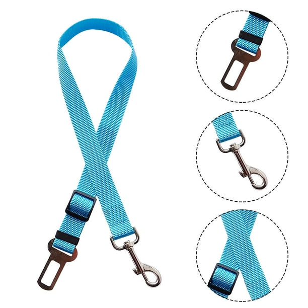 Correa ajustable para perros de automóvil, cuerda de plomo retráctil, cinturón de seguridad para perros pequeños a medianos, azul cielo