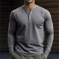 thumbnail image 5 of Men's Classic Cotton long Sleeve Henley Shirt 7 Colors, 5 of 7