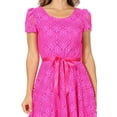 thumbnail image 5 of Women's Floral Lace Short Sleeve A-Line Formal Party Midi Dress, 5 of 6