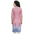 thumbnail image 3 of Bimba Women's Printed Tunic Peach Georgette Kurti Kurta Indian Long Blouse-12, 3 of 9