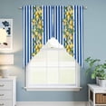 thumbnail image 6 of Blue Stripes Lemon Kitchen Window Curtains, Swag Curtains Valance for Bedroom Living Room Bathroom, Spring Fruit Flowers Leaves Line Rod Pocket Window Treatment Curtain Block Drapes 2 Panels 28"x36", 6 of 9