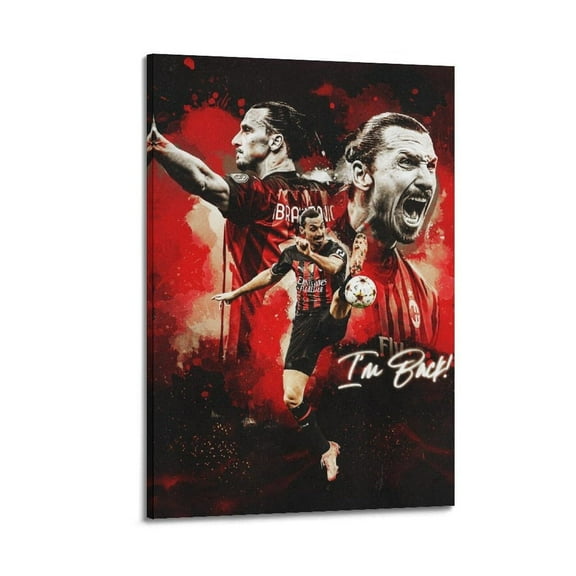 Zlatan Ibrahimovic Soccer Poster Poster Album Cover Posters for Bedroom Wall Art Canvas Posters Music Album Cover Poster