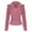 Hot Pink, variant on Women's Pullover Sweater Tops Half Zip Lapel Solid Color Sweaters Casual Long Sleeves Loose Blouses