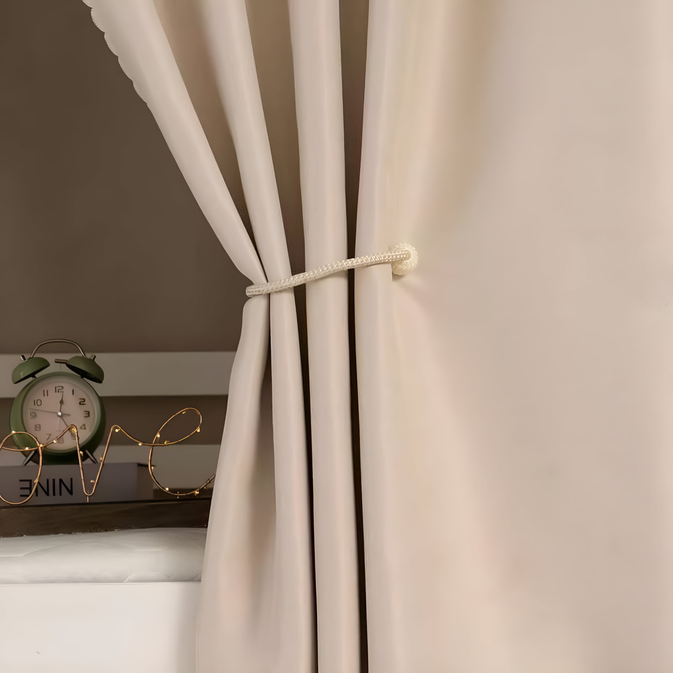 AUQ 2026 New Solid Thicken Blackout Bed Curtains,Bed Canopy for Single Sleeper,For Bedroom,Dorm,Room,2 Panels