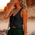 thumbnail image 4 of Babysbule Women's Sleeveless V Neck Button Tank Top Cotton Crinkle Fabric Loose Casual Summer Blouse for Daily Wear Dating Vacation Work, 4 of 5