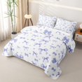 thumbnail image 3 of Erosebridal Watercolor Heart Bow Bed Spread Queen for Girls, Purple Gingham Ribbon Queen Coverlet Set, 3-Piece, 3 of 7