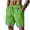 Green, variant on Mens Shorts Cotton Blend Relaxed Fit Casual Chinos Adjustable Waist Drawstring Shorts with Striped Cuffs