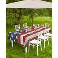 thumbnail image 4 of Hokiten Outdoor Tablecloths with Umbrella Hole & Zipper, American Flag Rectangle Tablecloth 52x70 Inch, Red Blue Star Stripes Rustic Farmhouse Wood Waterproof Table Cloth, Patio/Pool Table Covers, 4 of 7
