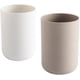 thumbnail image 1 of Vasos para cepillos de dientes 2 piezas, soporte para cepillos de dientes para baño, vaso, vaso de plástico de 300 ml (blanco y marrón), 1 of 5