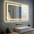 thumbnail image 4 of JIOABL 24X32 LED Bathroom Mirror with Lights, Anti-Fog, Dimmable, Backlit + Front Lit, Lighted Bathroom Vanity Mirror for Wall, Memory Function, Tempered Glass, Shatter-Proof, 4 of 7