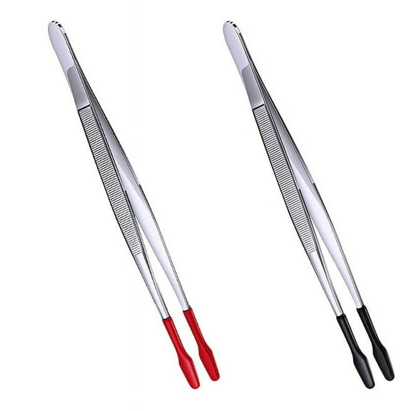 2 Pcs Rubber Tipped Tweezers Soft Tipped Tweezers PVC Coated