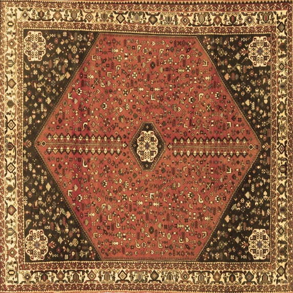 Ahgly Company Indoor Square Medallion Brown Traditional Area Rugs, 7' Square