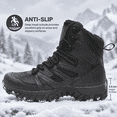 thumbnail image 3 of Stepedia Men's Snow Boots Lightweight Waterproof Winter Boots Faux Fur Lined Anti-slip Cold Weather Hiking Boots, Black, 3 of 6