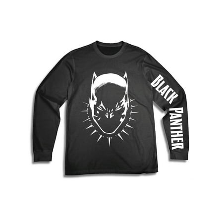 Black Panther Big Cat - Men's Disney Marvel Super Heroes Black Panther Long Sleeve Graphic T Shirt