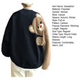 thumbnail image 7 of comerut Couple Sweatshirt Fall Winter Cartoon Bear Round Collar Long Sleeves Casual Loose Oversized Soft Warm Men Women Sport Top, 7 of 7